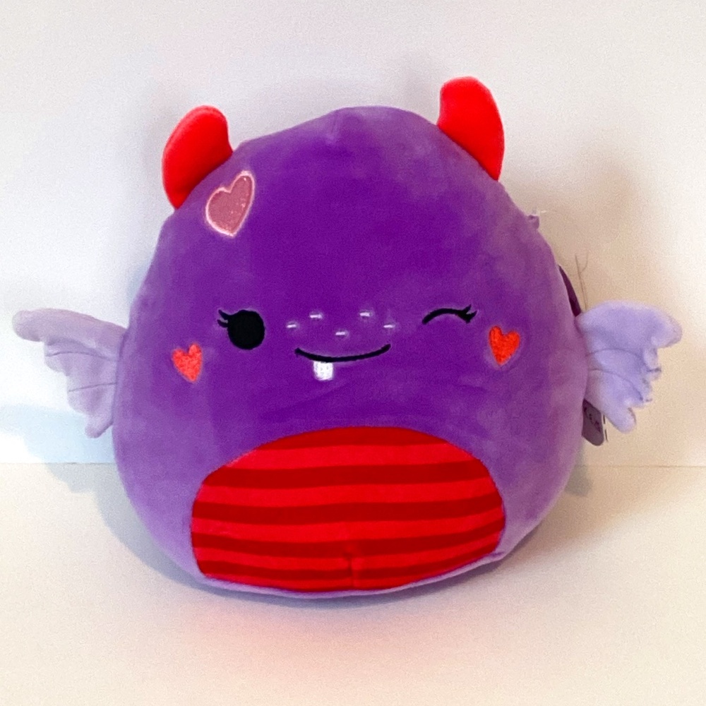 NWT Squishmallows Atwater the Monster 8" Purple Valentines 2024 Soft Plush